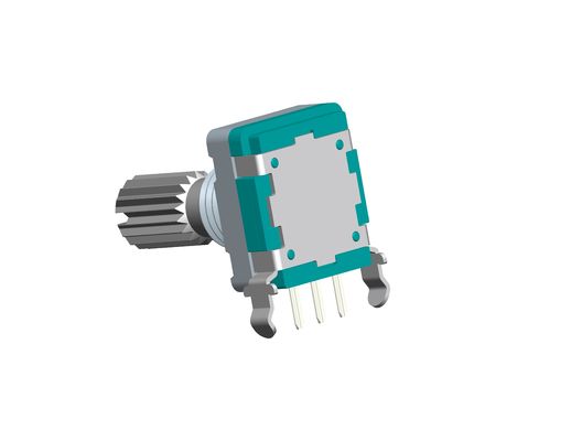 EC11 Incremental Rotary Encoder 15 Pulses , 30 Detent 10mA 5V DC  Horizontal Mount Metal Shaft