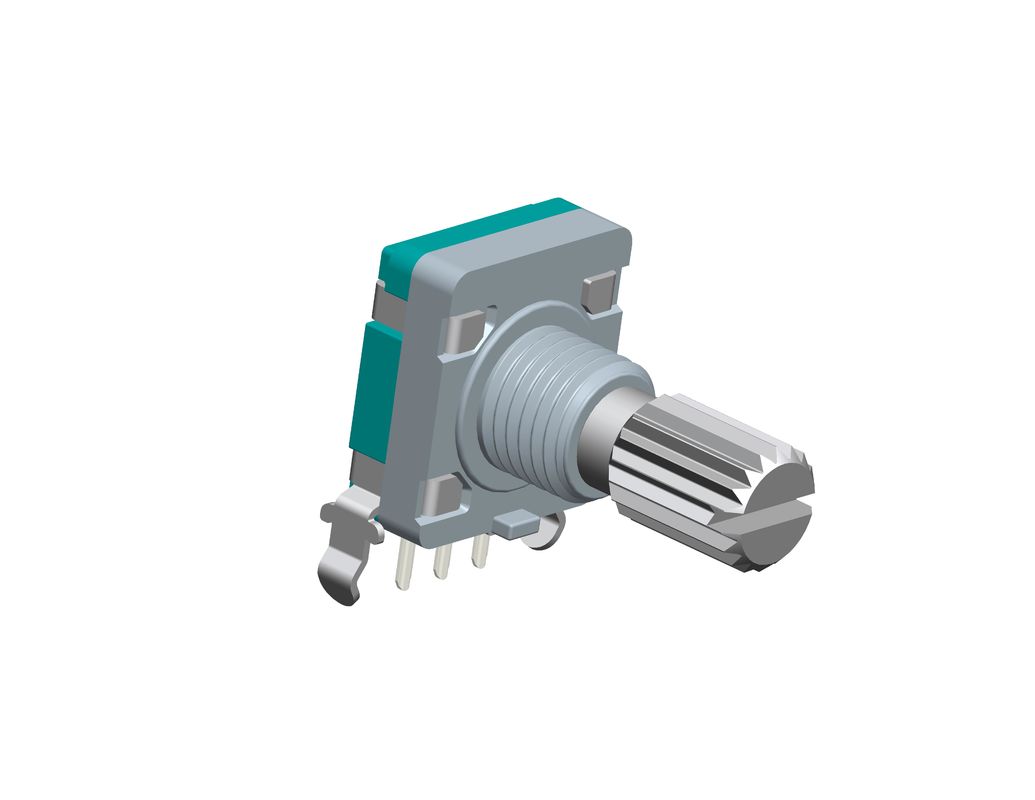 EC11 Incremental Rotary Encoder 15 Pulses , 30 Detent 10mA 5V DC  Horizontal Mount Metal Shaft