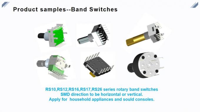 Band-bringt Drehwählervielfach der Fabrik-RS12b 12mm Quadrat-Drehschalter für Audio in Position